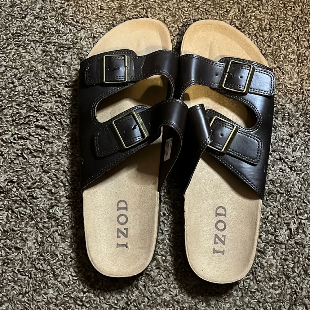 IZOD Mens Buckle Strap Adjustable Sandals sz 13